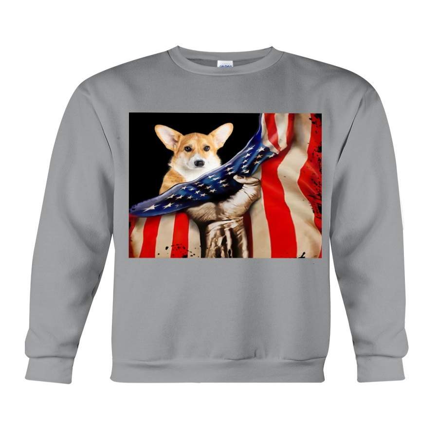 Corgi America Flag Special Custom Design  For Dog Lovers Sweatshirt