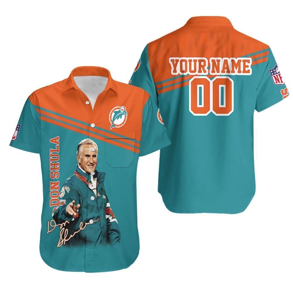 Beach Shirt Don Shula Dolphins Coach Signed Achievement Legend For Fans 3D Personalized Hawaiian Shirt