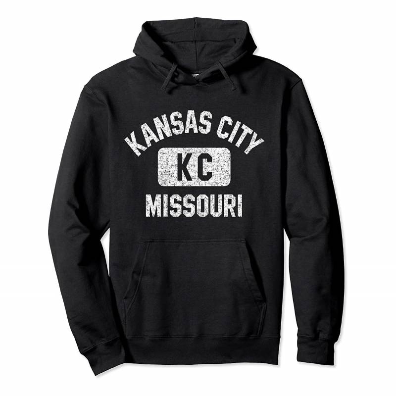 Kansas City KC Gym Style Distressed White Print Pullover Hoodie, T Shirt, Sweatshirt