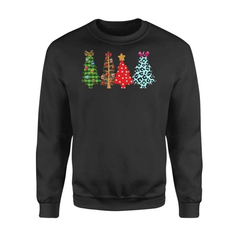 Christmas Trees Leopard Polka Dot Printed For Xmas – Standard Fleece Sweatshirt