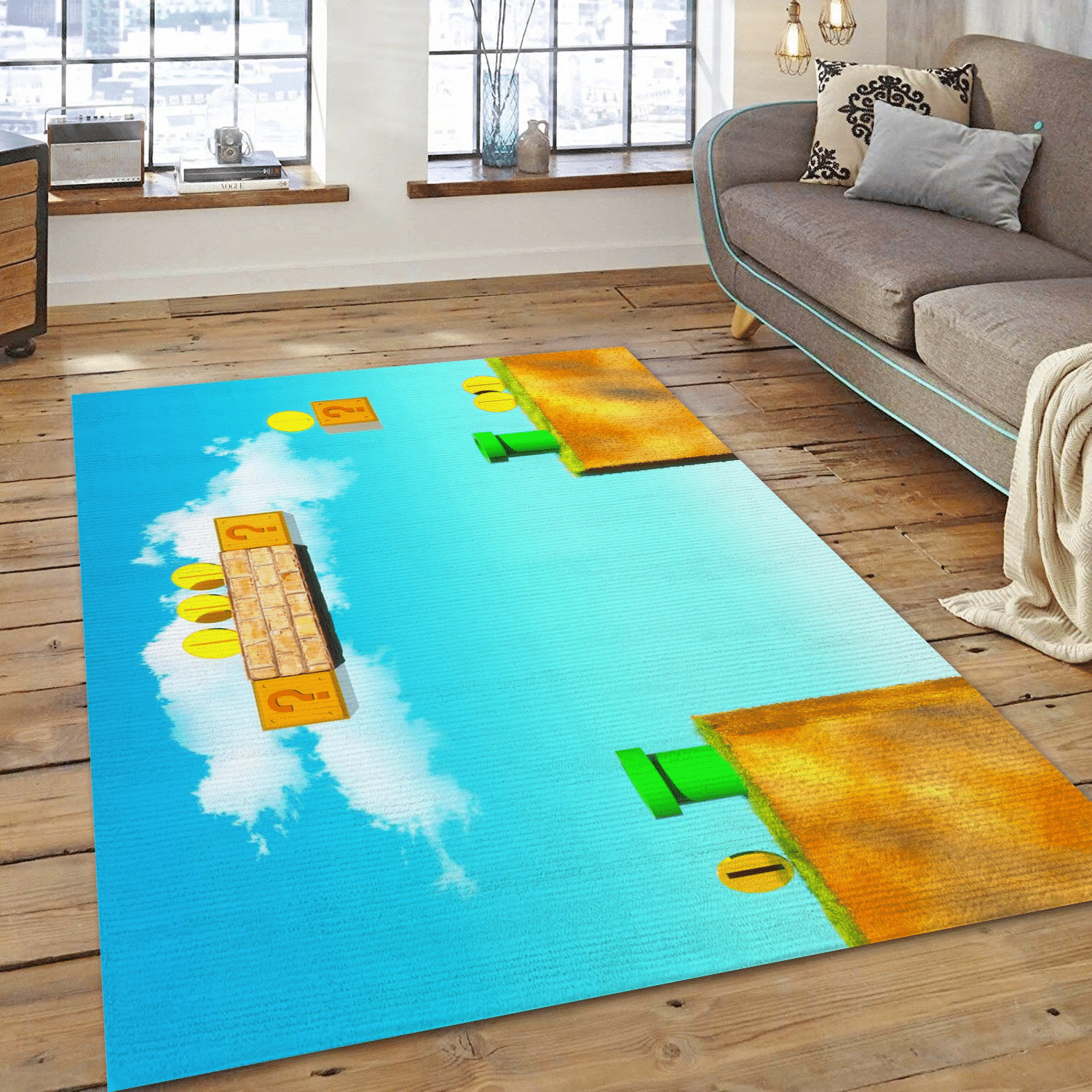 3D Classic World Gaming Area Rug, Living Room Rug – Christmas Gift Us Decor