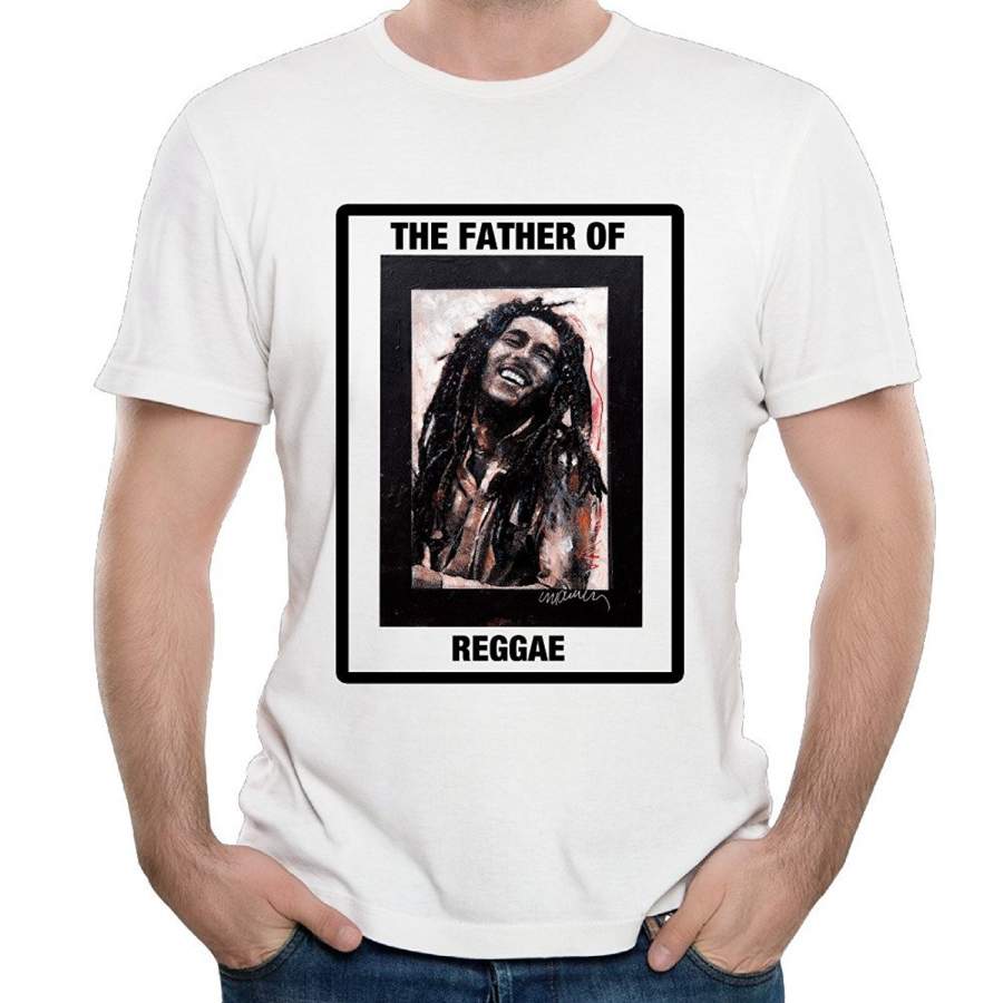 Salute Bob Marley The Father Of Reggae T-Shirt Funny Fashion Short Sleeved Tee Shirt For Men