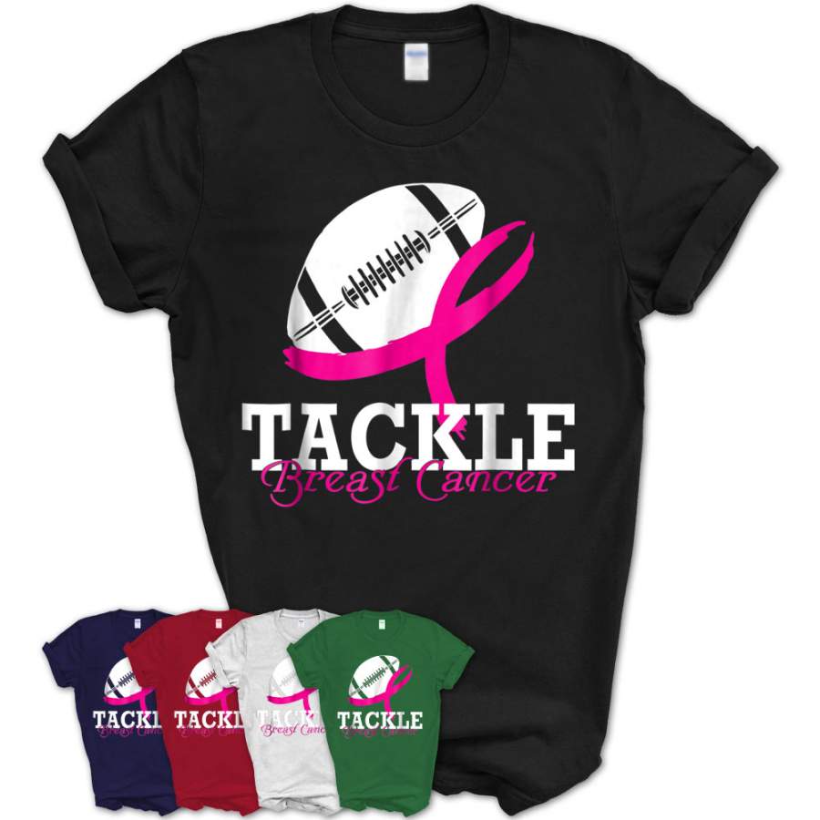 Tackle Breast Cancer Shirt Football Survivor Pink Ribbon Gif – Teezou Store