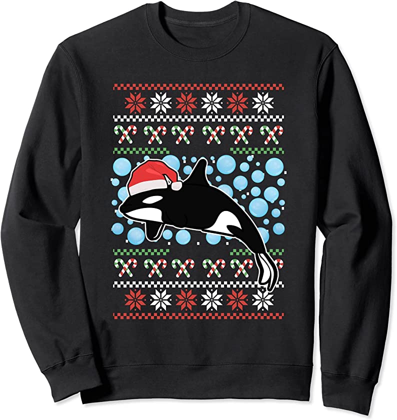 Xmas Awesome Orca Costume Ugly Christmas Xmas Sweatshirt