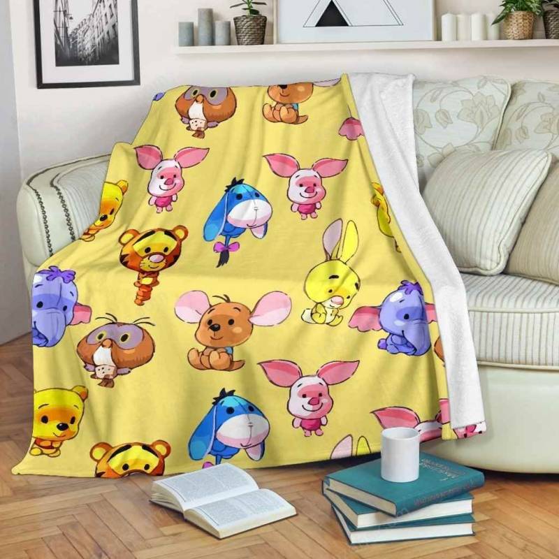 Pooh Piglet Tigger Rabbit Eeyore Premiums Fleece Blanket