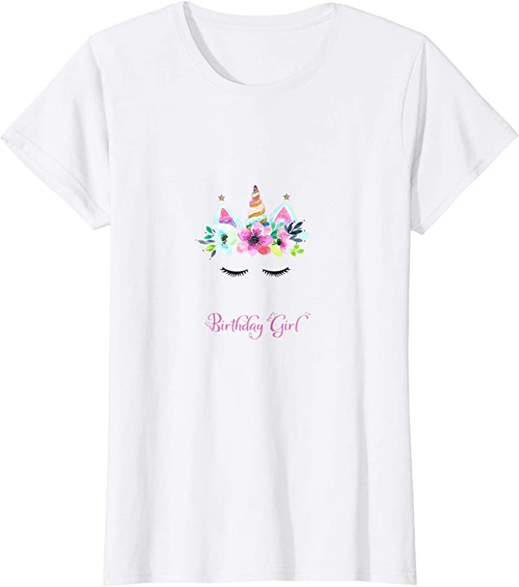 Unicorn Happy Birthday Girl Adorable Cute Tshirt For girls