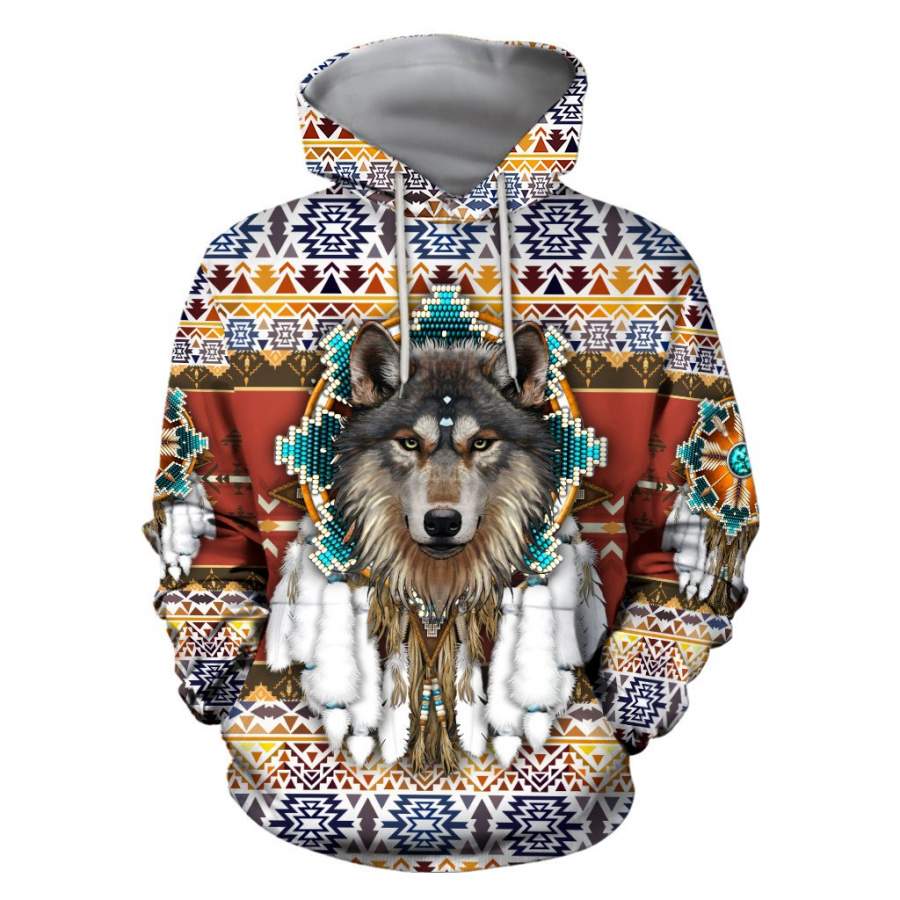 Wolf Native American 3D All Over Printed Unisex Shirts HHT17102007