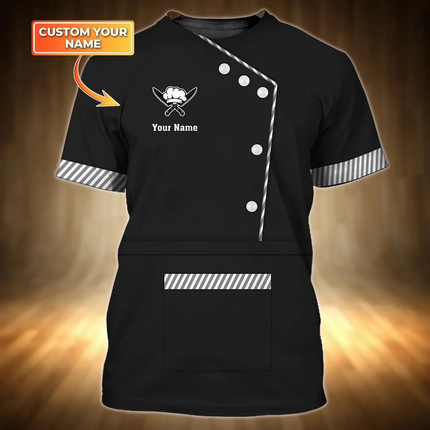 Customized Black Shirt For Chef, 3D All Over Print Chef Clothing, Gift For Chef Men Women