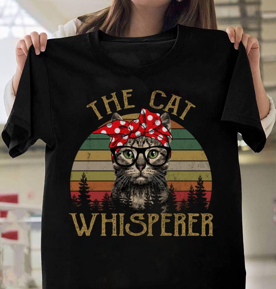 The Cat Whisperer Retro  Funny Cute Cat Kitten Graphic Unisex T Shirt, Sweatshirt, Hoodie Size S – 5XL