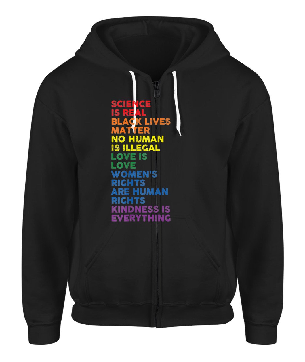 Distressed Science Is Real Black Lives Matter Lgbt Pride Zip-Up Hoodie