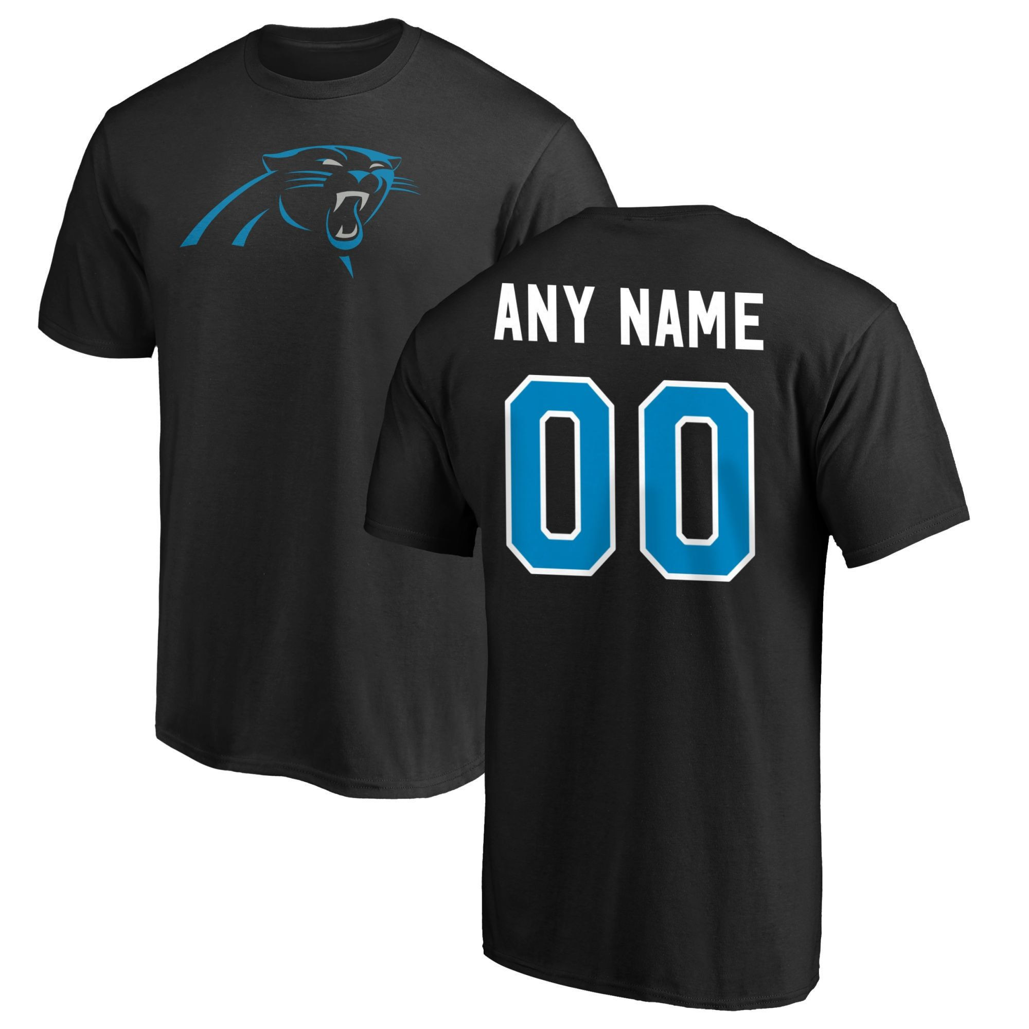 Men’S Carolina Panthers Fanatics Branded Black Winning Streak Personalized Any Name & Number T-Shirt