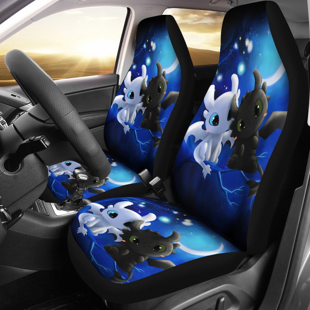 Toothless Night Fury Vs Light Fury Car Seat Covers – Amazing Best Gift Idea