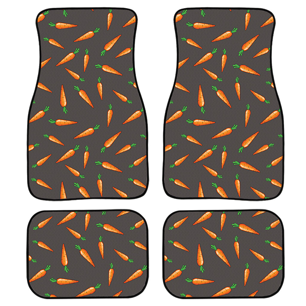 Cartoon Carrot Pattern Print Front And Back Car Floor Mats, Front Car Mat