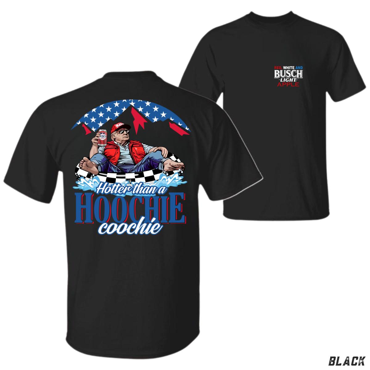 Busch Light Apple T-Shirt, Hotter Than a Hoochie Coochie Tee, Funny Redneck Summer Drinking Shirt, Patriotic Float Pool Party Graphic, 4th of July Gift, comfort color, esthetician apparel, Men Round Neck, Unisex – Menswear, Top, Streetwear