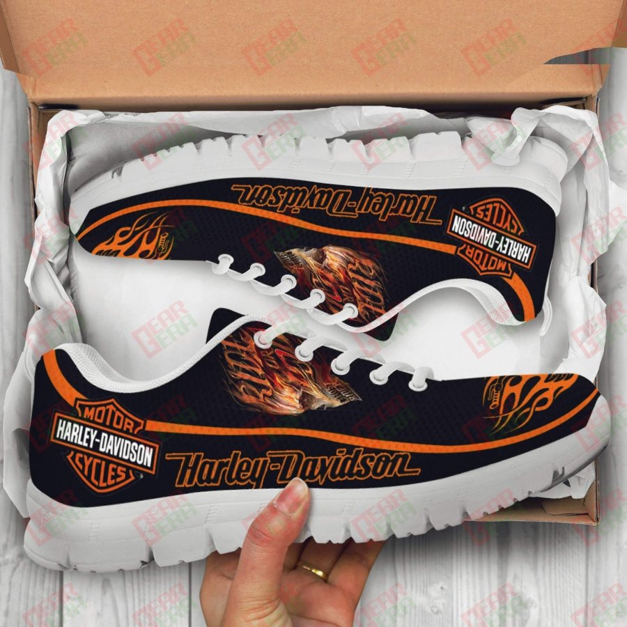 Harley Davidson Sneakers Mens Womens Motorcycle Lovers Custom Print Footwear Casual Riding Shoes GE703