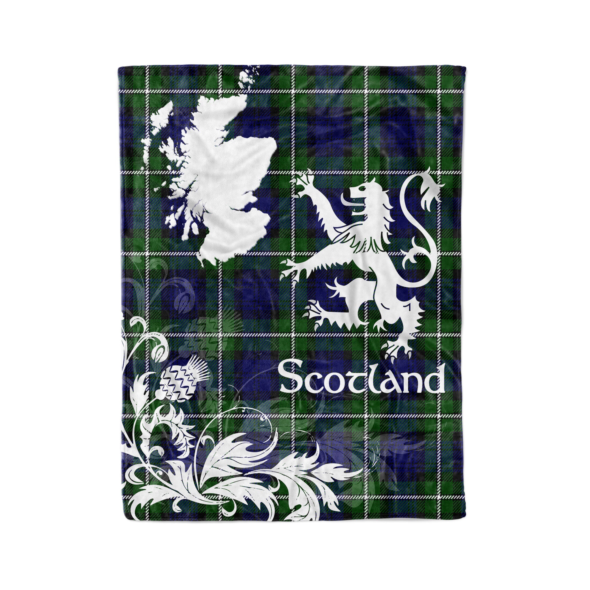 Tartan Plaid Fleece Blanket Tartan Blanket Thistle And Lion Scottish Clan Forbes Plaid Blanket