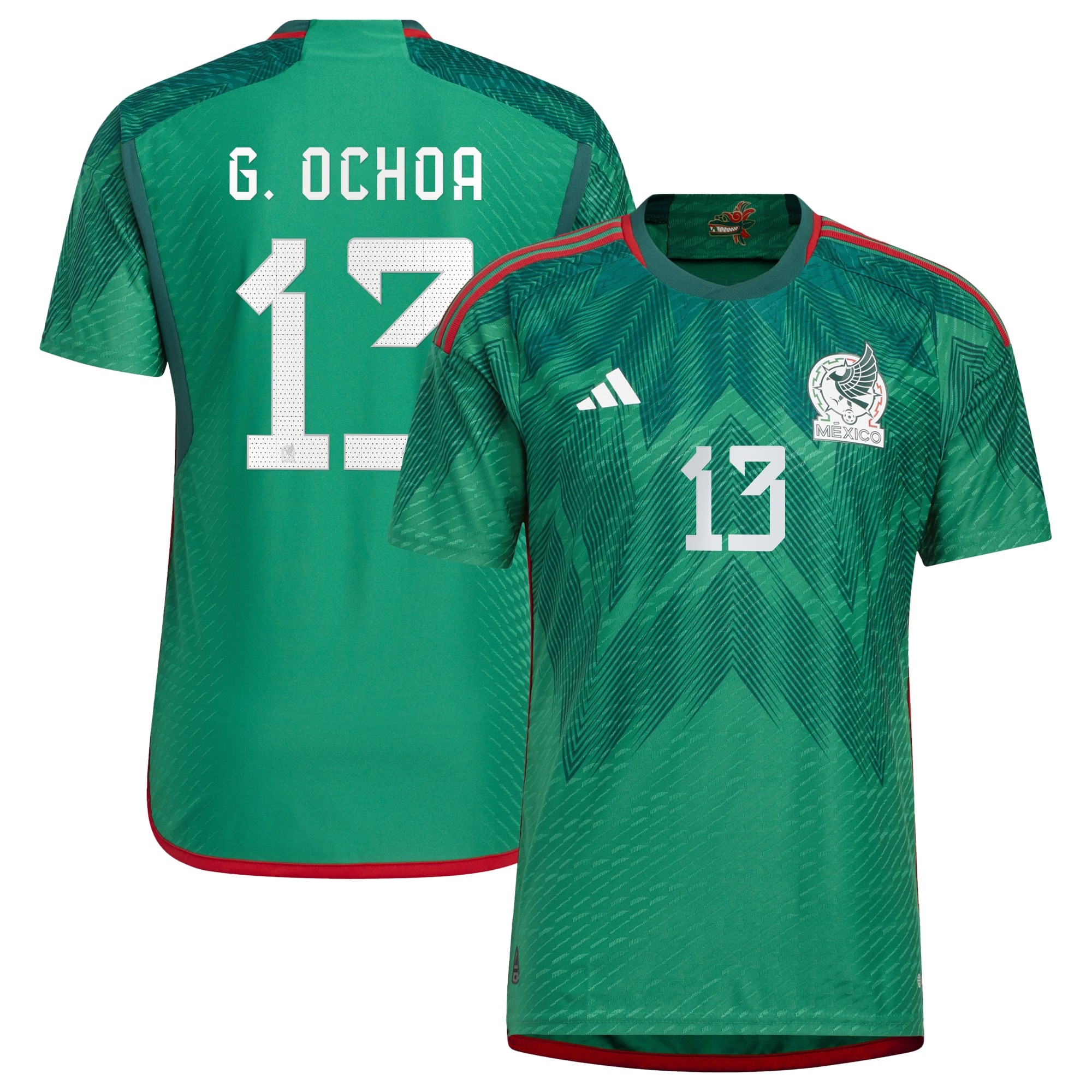 Guillermo Ochoa Mexico National Team 2022/23 Home Authentic Player Jersey – Green