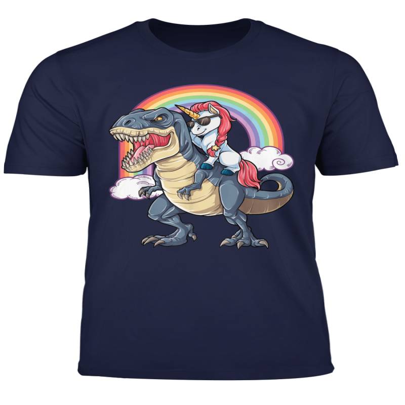 Unicorn Riding T Rex Shirt Dinosaur Boys Girls Kids Gift Men