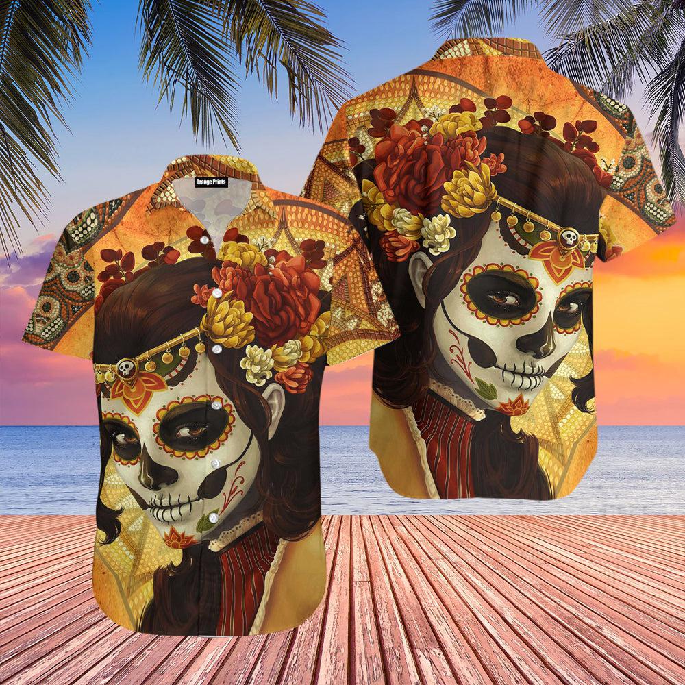 Day Of The Dead Skull Hawaii Shirt For Men Women Ha21446