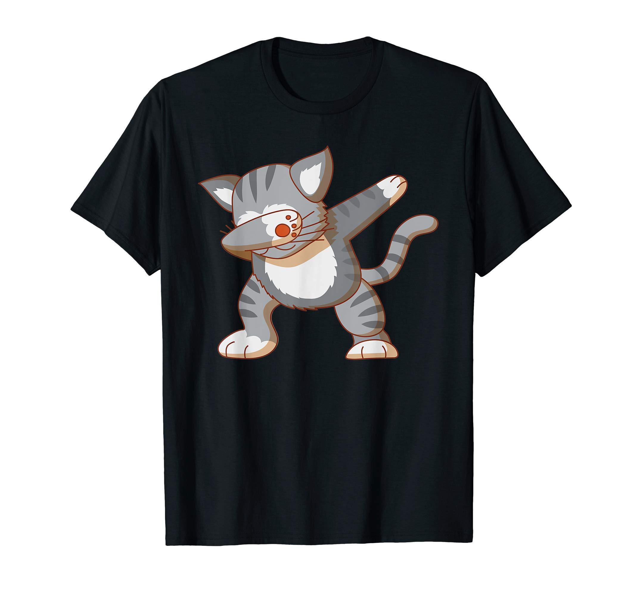 Dabbing Cat Tabby Gray Stripy Kitten Dancing T-Shirt