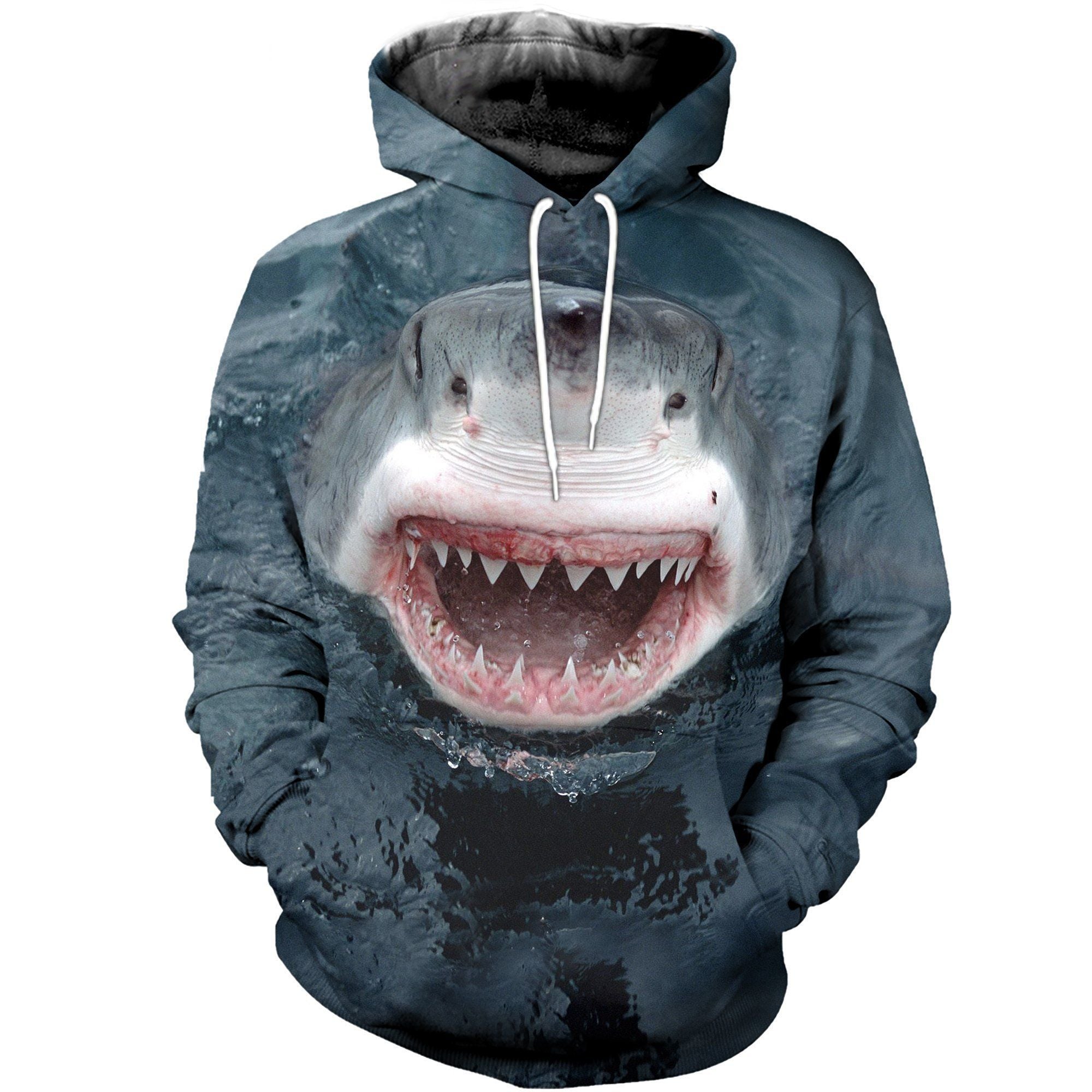 Shark Grey Cool Design  3D Printed Sublimation Hoodie Hooded Sweatshirt Comfy Soft And Warm For Men Women S To 5Xl Ctc10031157