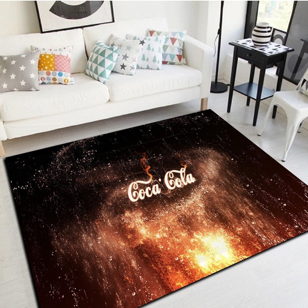 Coca-Cola Logo Area Rug, Living Room Carpet, Home Floor Decor