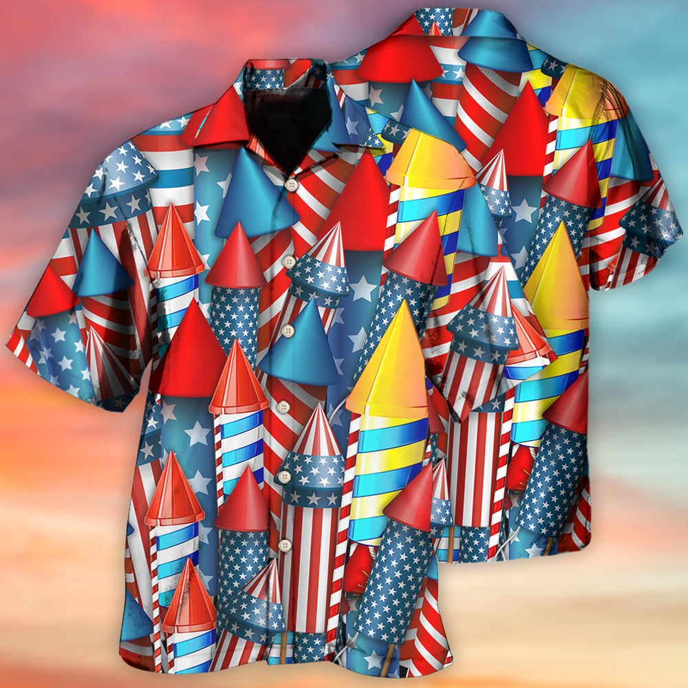 Firework Independence Day Style Hawaii Shirt Ha109760