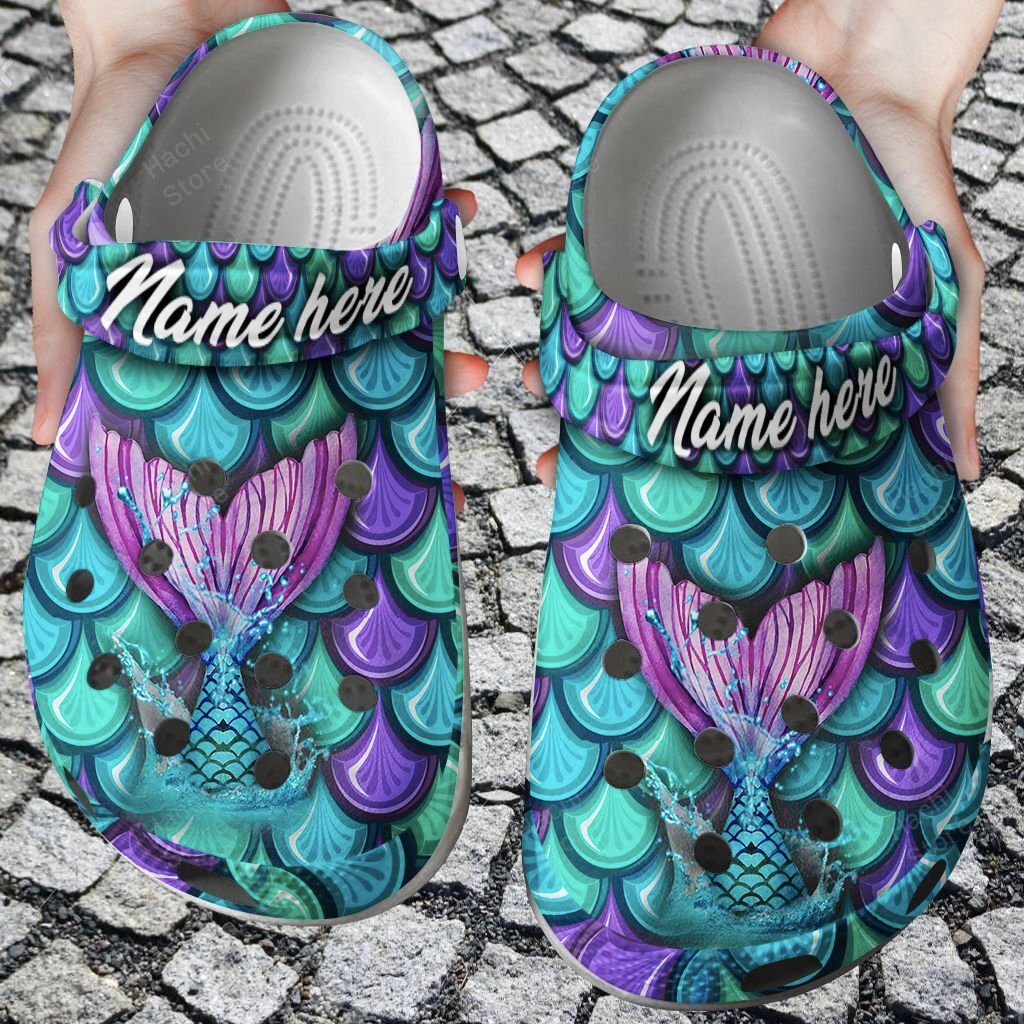 Personalized Mermaid Clogs – Mermaid Tail Colorful Clogs