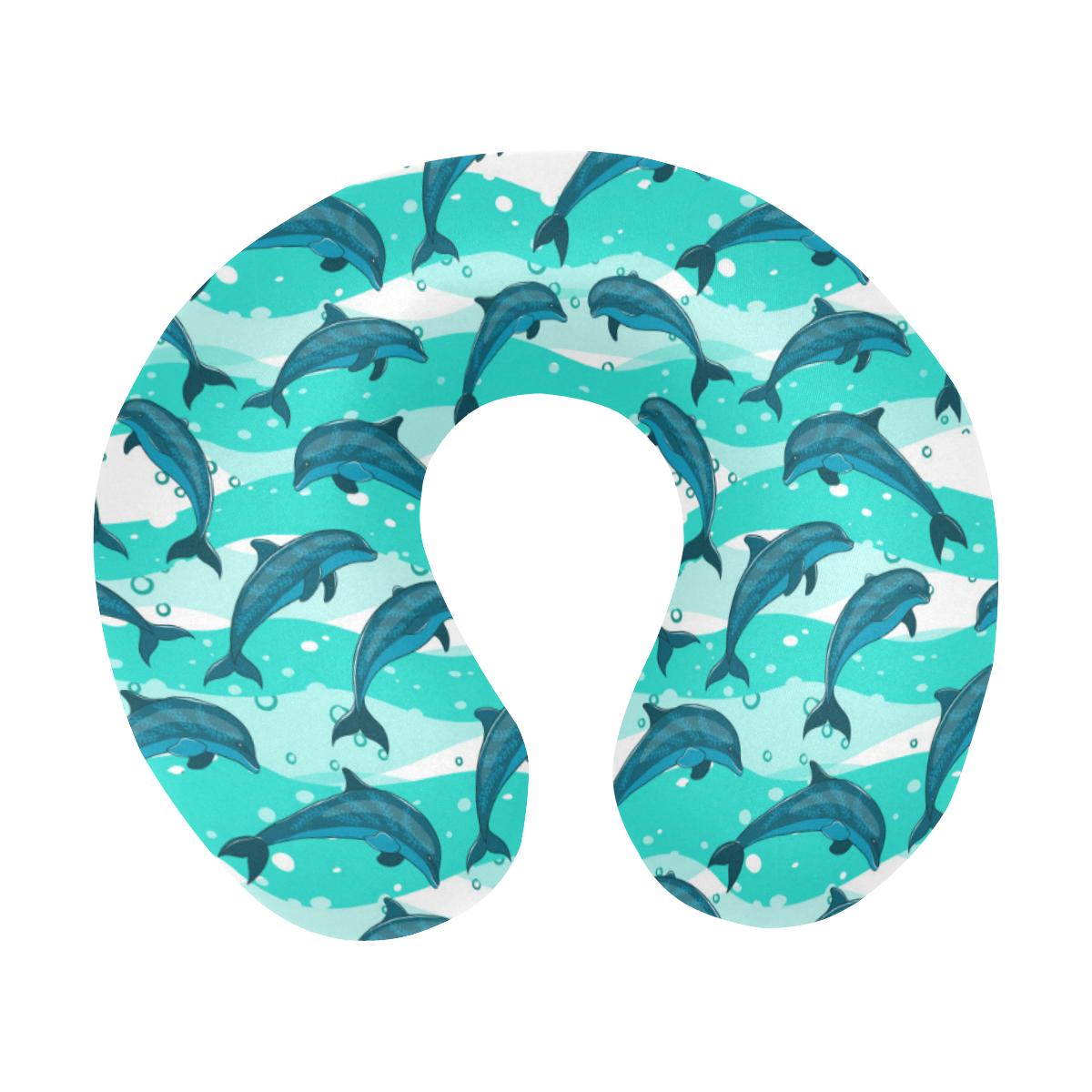 Dolphin Design Print Pattern U-Shaped Travel Neck Pillow