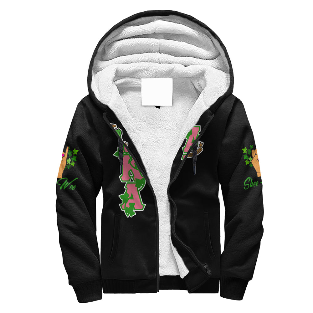 ( Custom Personalized ) Alpha Kappa Alpha Mirror Sherpa Hoodie T09