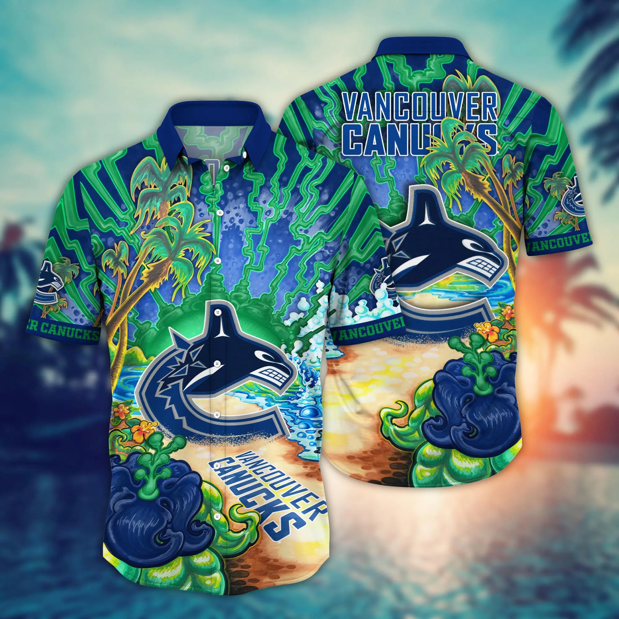 Vancouver Canucks Nhl Hawaiian Shirt Sea Breezetime Aloha Shirt