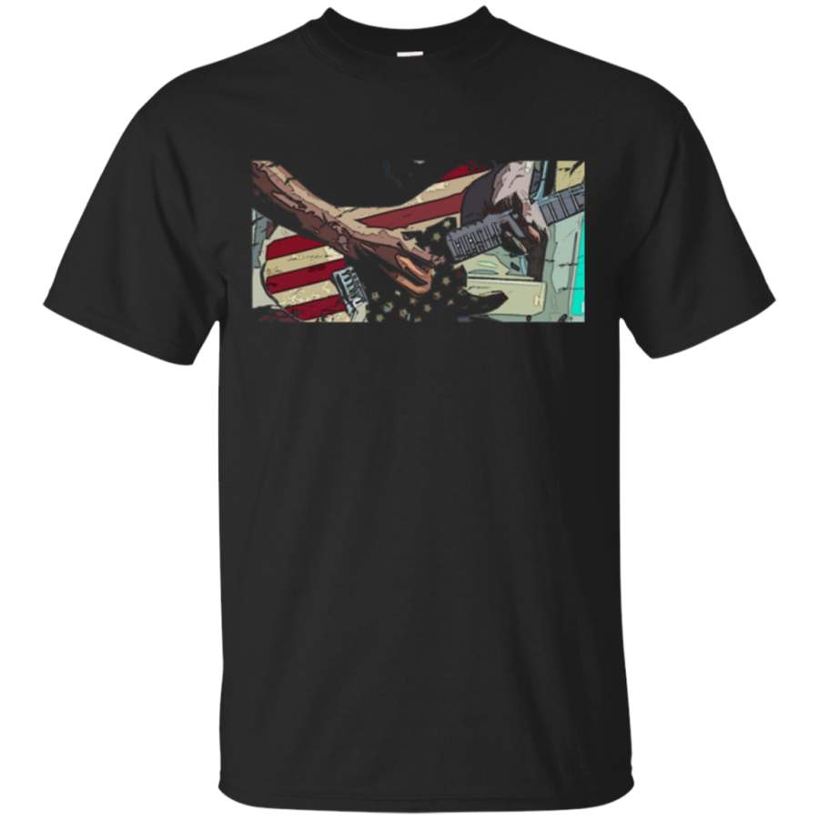 AGR American Flag Rock Guitar 4th of July T-Shirt