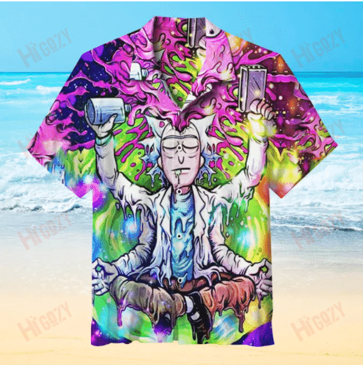 Rick And Morty For Man And Woman Print Short Sleeve Hawaiian Shirt