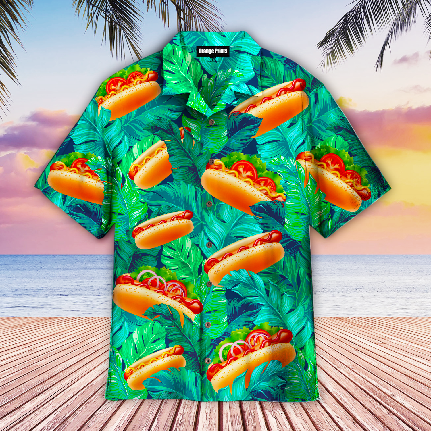 Love Hot Dog Tropical Hawaii Shirt For Men Women Ha7735