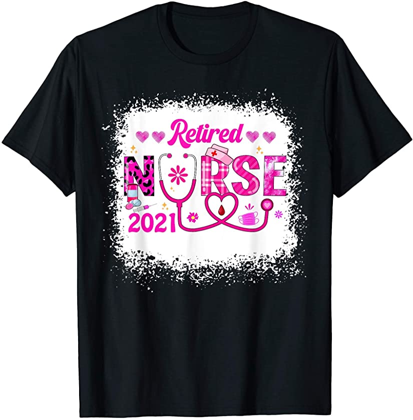 Nursing Retired Nurse’s Day 2021 Retirement Leopard Women T-Shirt