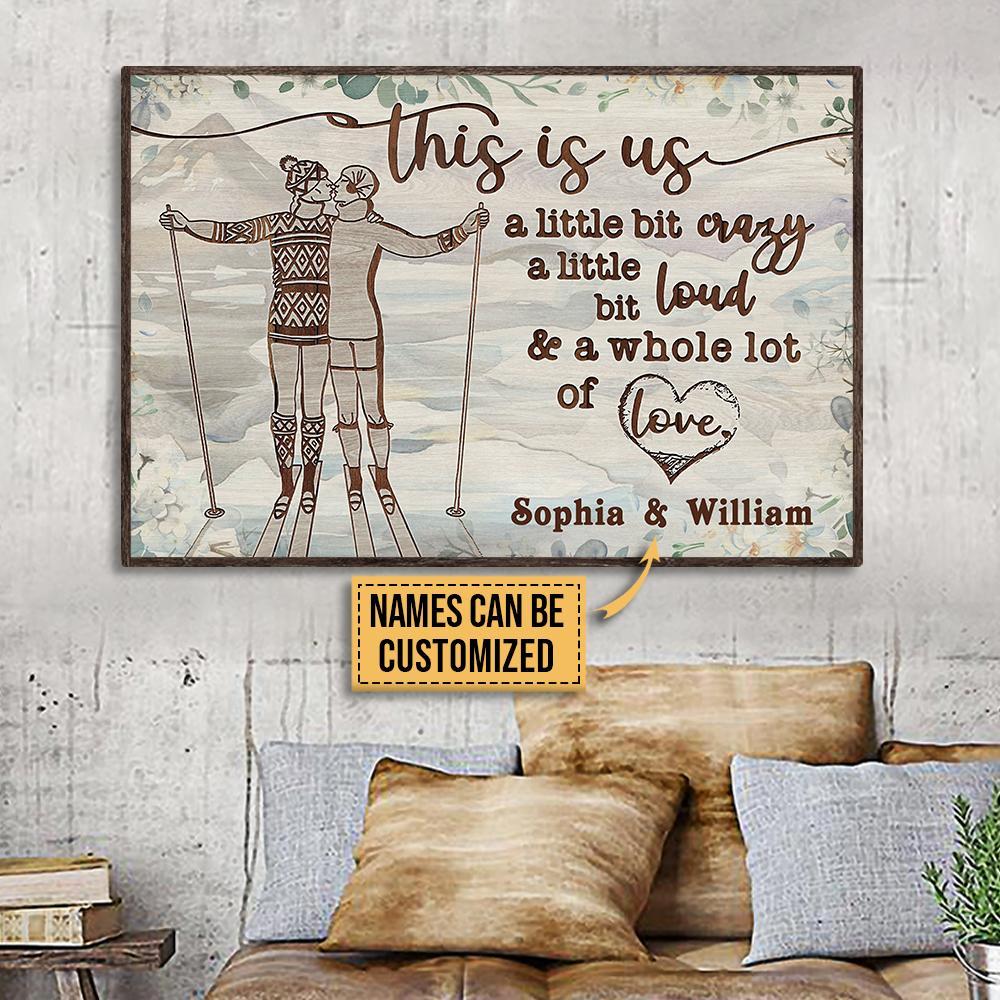 Personalized Skiing Floral Kissing Couple This Is Us Customized Poster