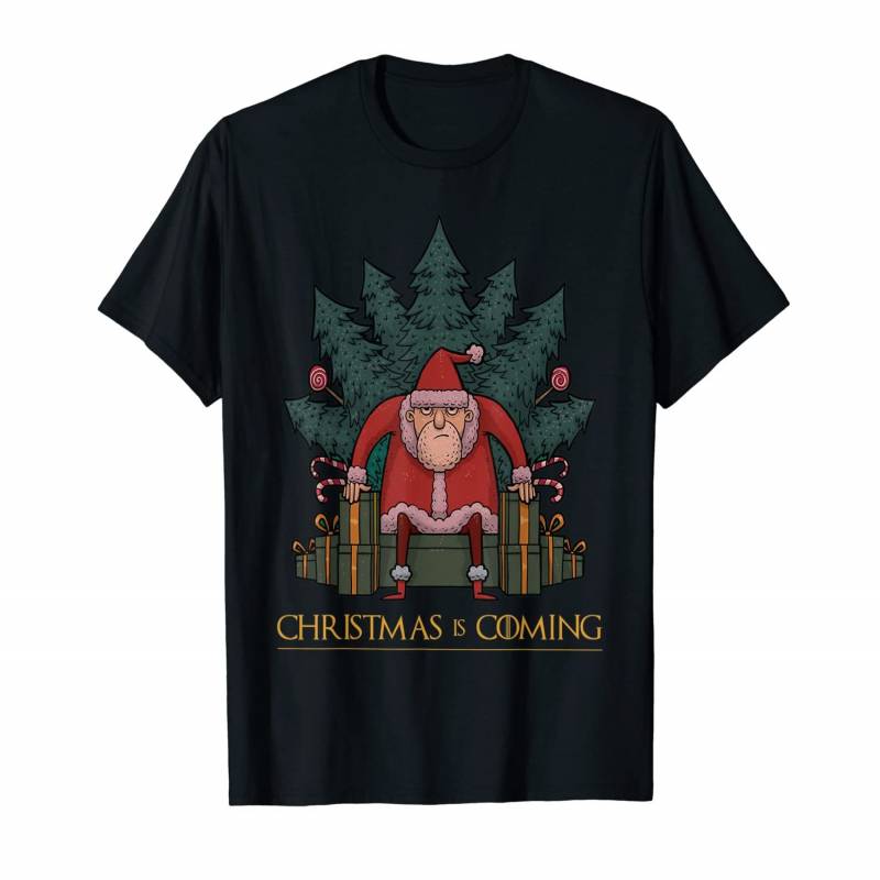 Santa Candy Christmas Is Coming Funny Christmas Gift T-shirt