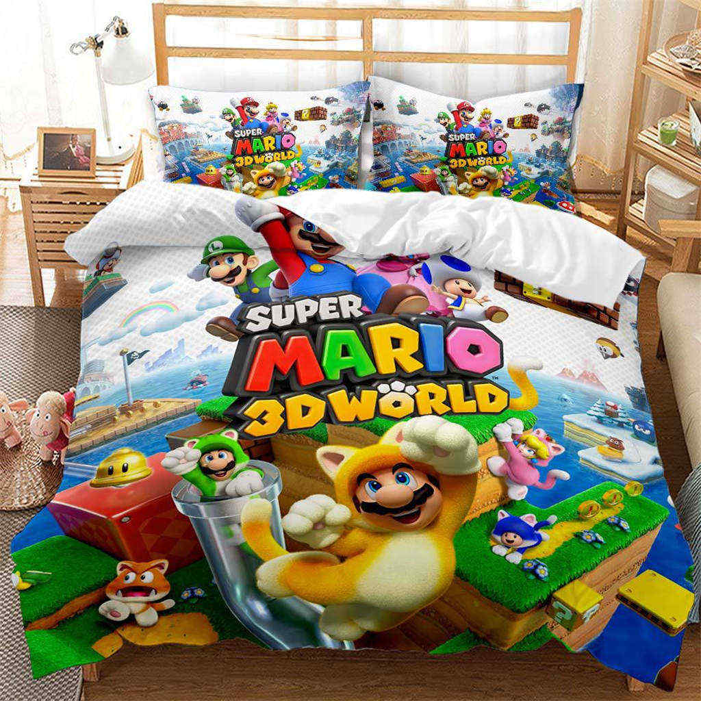 Super Mario 3D World Printed Duvet Cover Bedding Set