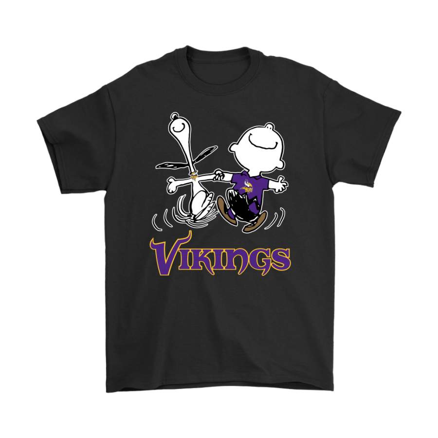 Snoopy And Charlie Brown Happy Minnesota Vikings Fans Shirts