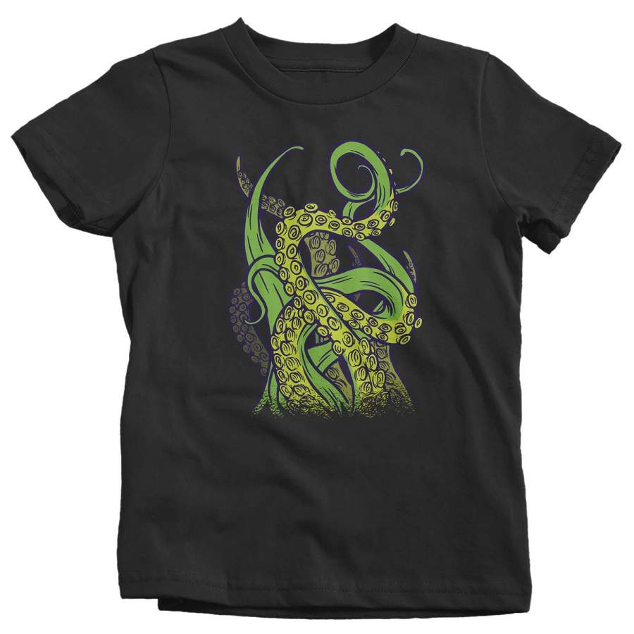 Kids Octopus T Shirt Tentacles Shirt Grunge Tee Aquatic Kraken Hipster Shirt Octopuses Gift Idea Youth Boys Girls