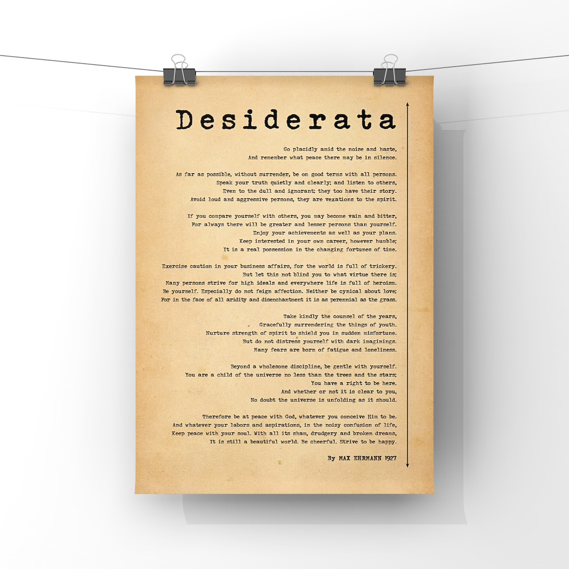 Desiderata Poem By Max Ehrmann 1927 Poster Print Poster And Canvas Store 