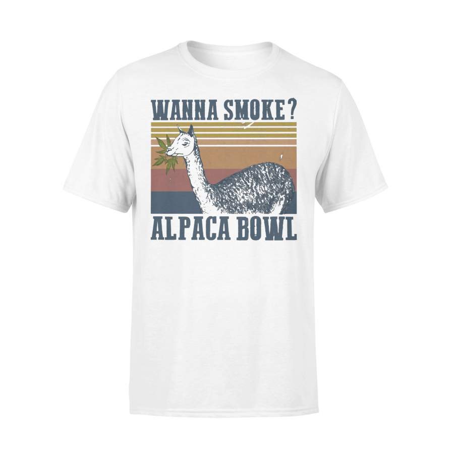 Wanna Smoke Alpaca Bowl Weed Lovers Vintage T-shirt