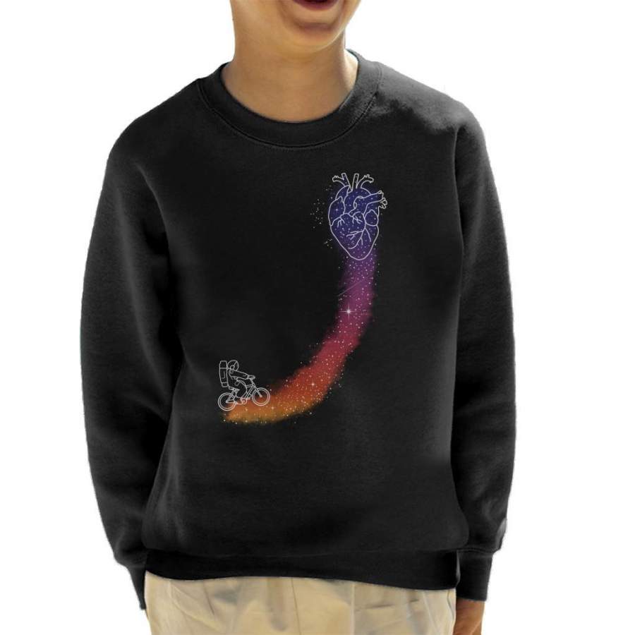 Astronaut Nebula Cyclist Heart Kid’s Sweatshirt