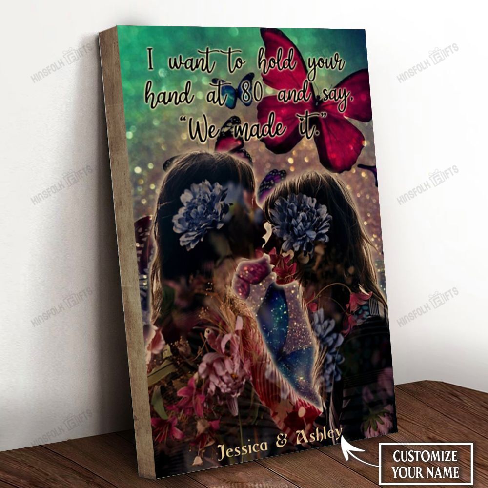 Lesbian Couple At Personalized Canvas Poster Wall Art, Poster Print, Canvas Print Wall Decor
