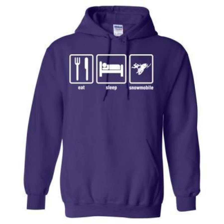 AGR Eat Sleep Snowmobile – Heavy Blend™ Hooded Sweatshirt