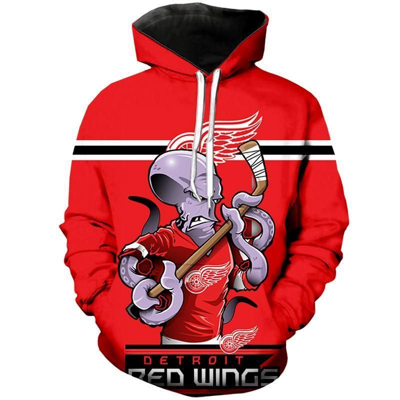 Football Fans Shirt Hoodie Detroit Red Wings 3D Hoodie