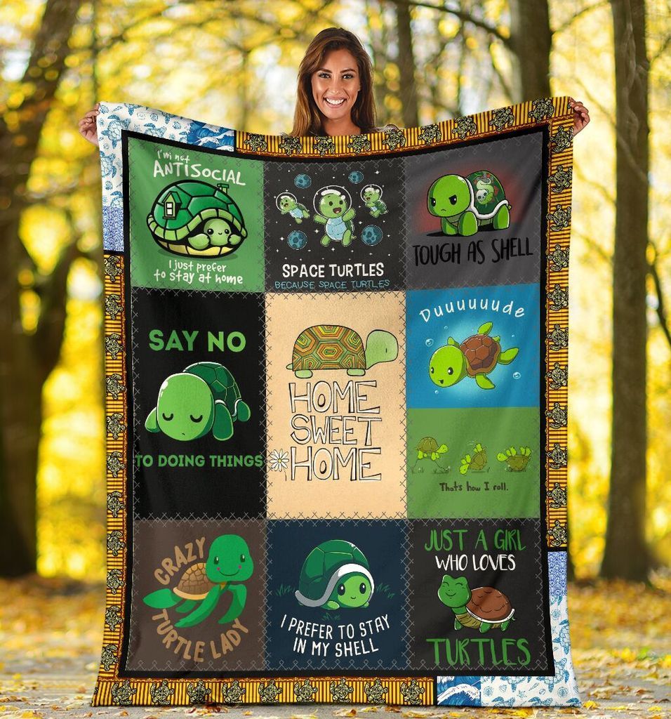 Who Loves Turtles, Turtle Gift Fleece Blanket