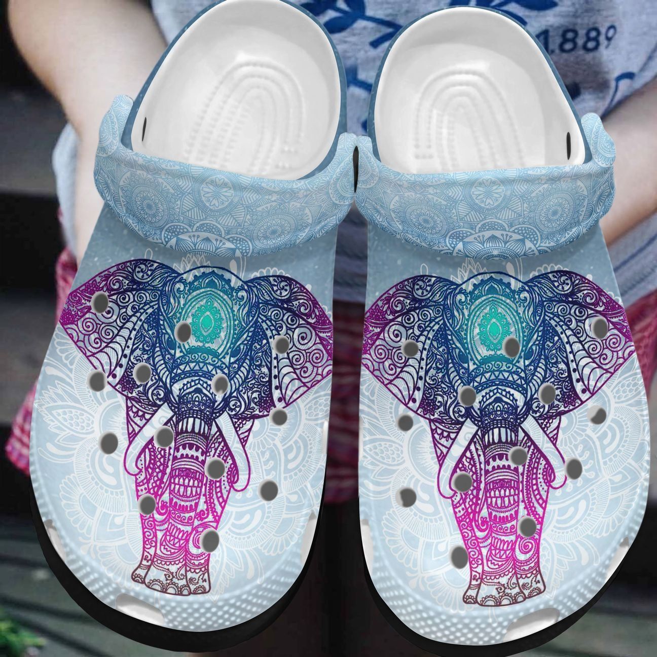 Elephant Personalized Clog Custom Crocs Comfortablefashion Style