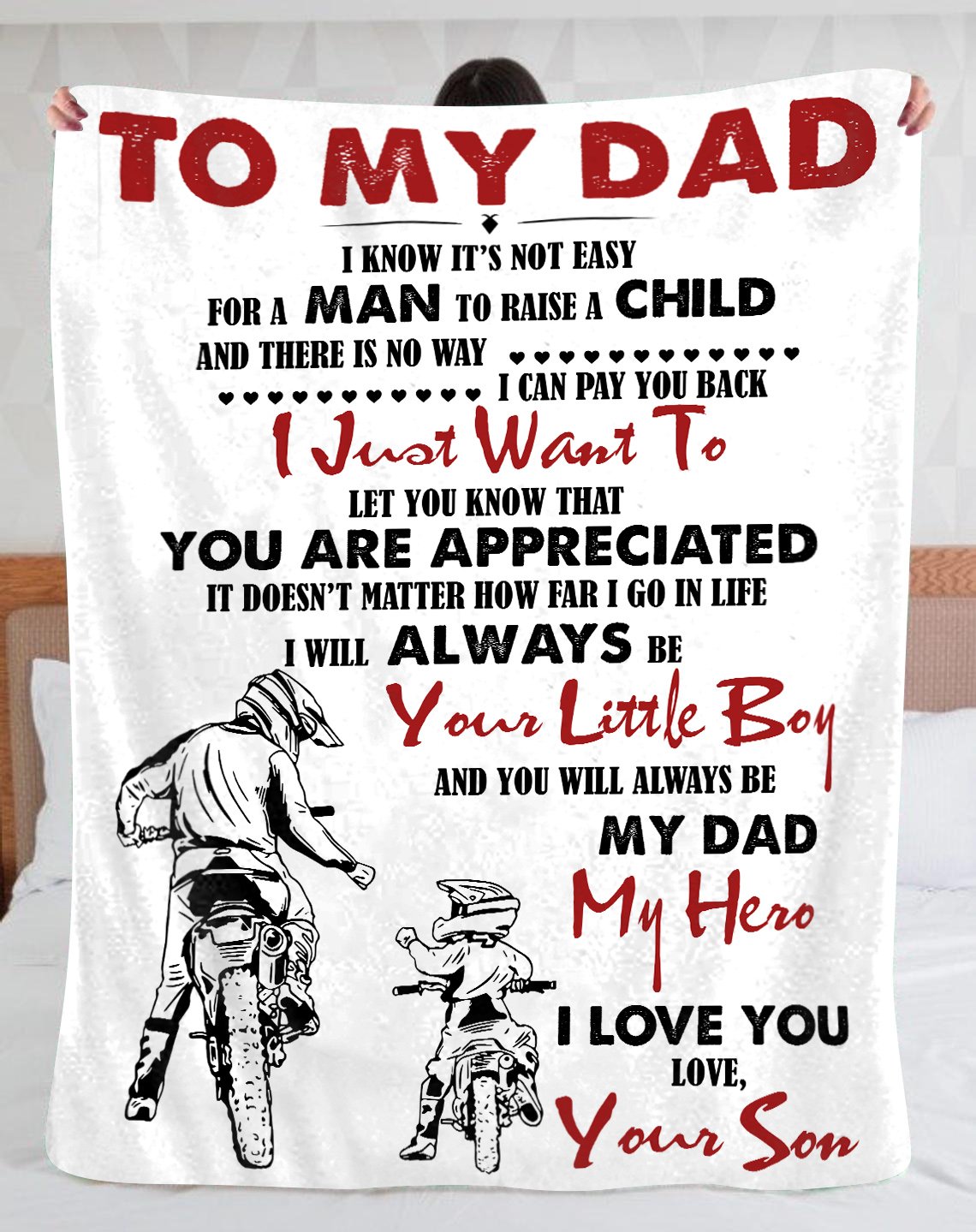 Fist Bump Biker Motorcycle To My Dad Love Dad Blanket, Dad And Son Blanket, Blanket Design, Family Blanket, Fleece Blanket, Sherpa Blanket
