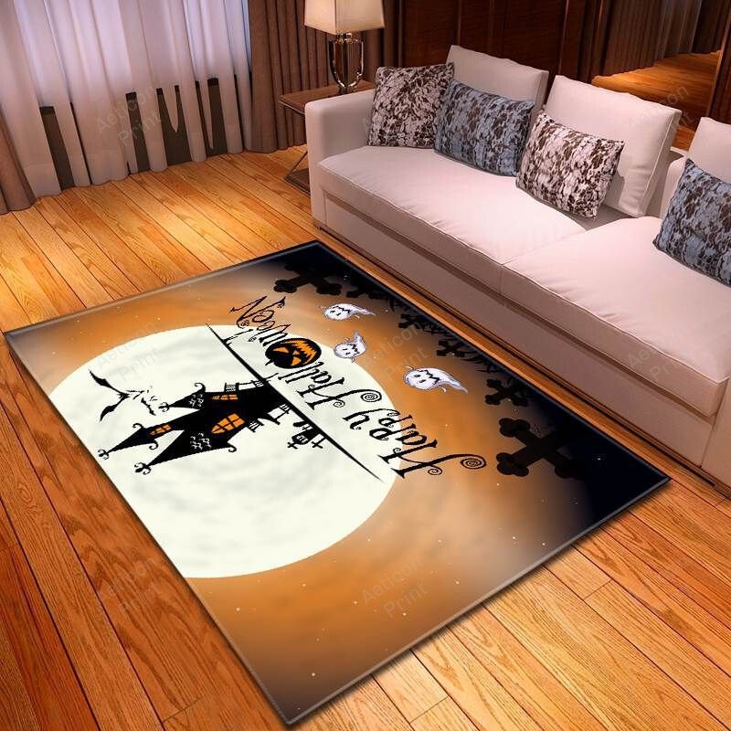 Happy Halloween Home Decor At Full Moon Carpet Living Room Area Rug Carpet Vintage Home Decor Gift Ideas